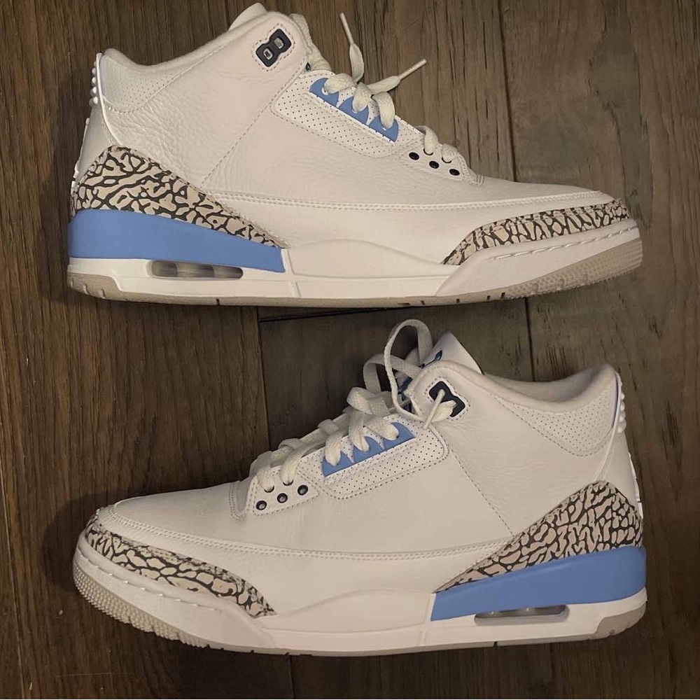 Jordan 3 Unc Worn Once! Still In The Box Size 12 - image 1